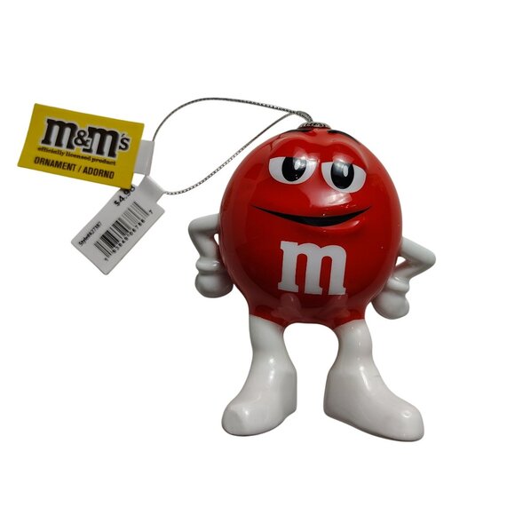Red M&M 4 inch Novelty Decoupage Christmas Ornament Holiday Decor - Picture 2 of 3